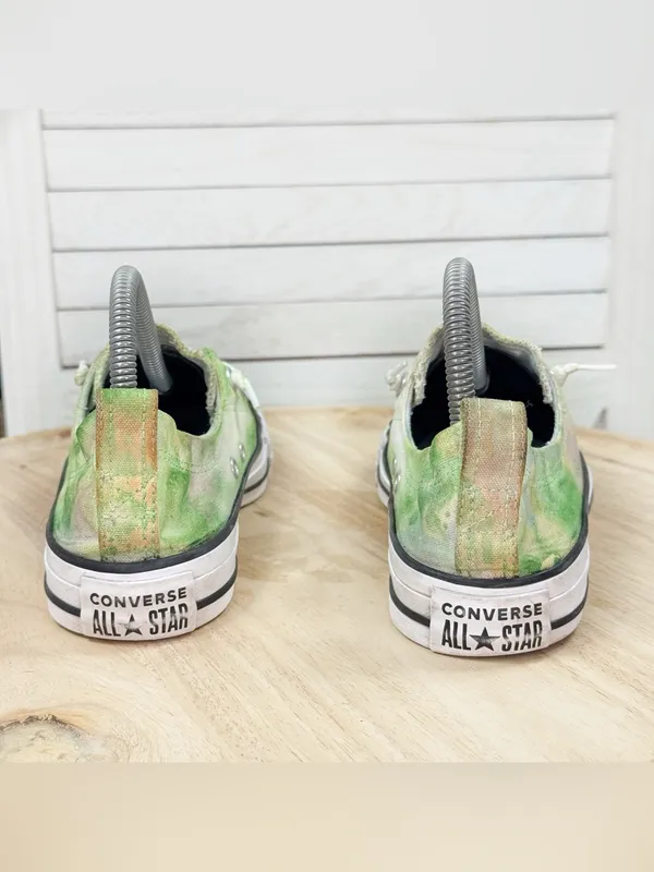 Converse Chuck Taylor All Star Shoreline‎ Slip On Sneakers Tie Dye Green 7.5 - Image 6