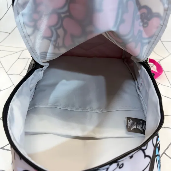 Sanrio Hello Kitty Backpack OSFA Pink White Bioworld 19 Inch Laptop Sleeve Padded Back - Image 9