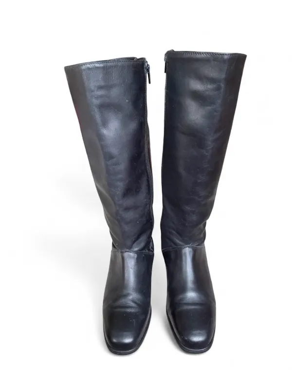 Vintage Regence Black Leather Knee High Boots Women’s Size 9 Made in Canada - Image 2