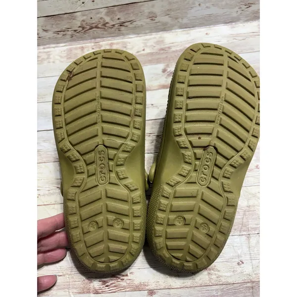 Crocs Classic Lined Clogs Men's Size 5 Women's Size 7 Olive Green Fuzzy Comfort - Image 7