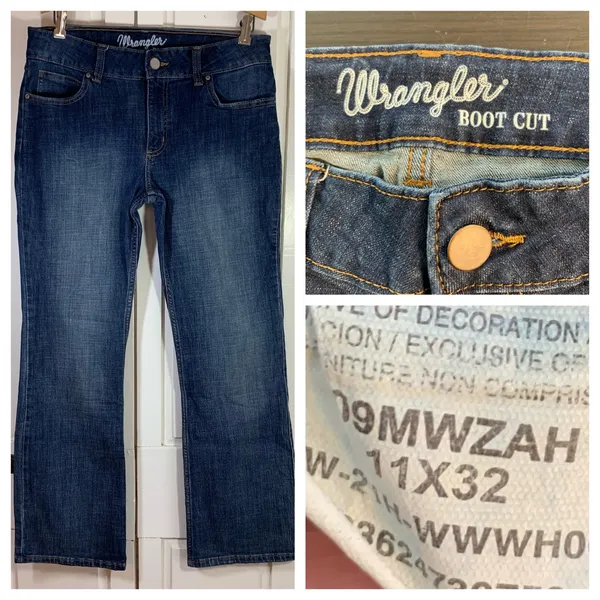 Wrangler Boot Cut Jeans Women's Dark Wash Denim Pants Size‎ 11x32 (32x30.5) - Image 3