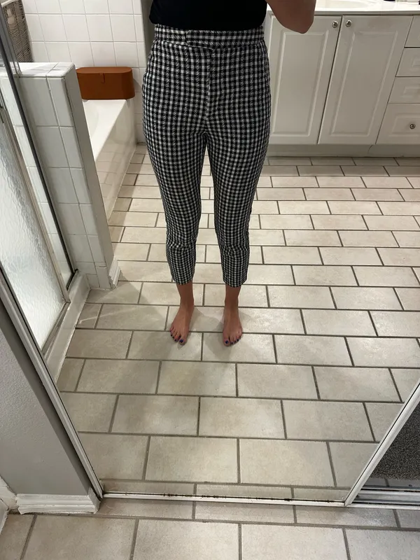 Zara black and white gingham suit pants - Image 3