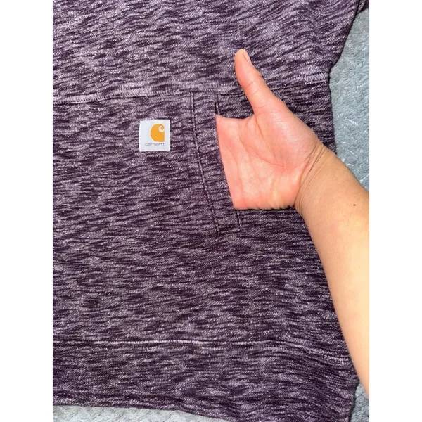 Carhartt Womens Hooded Newberry Maroon Pullover‎ Sweatshirt Relaxed Size Medium - Image 3