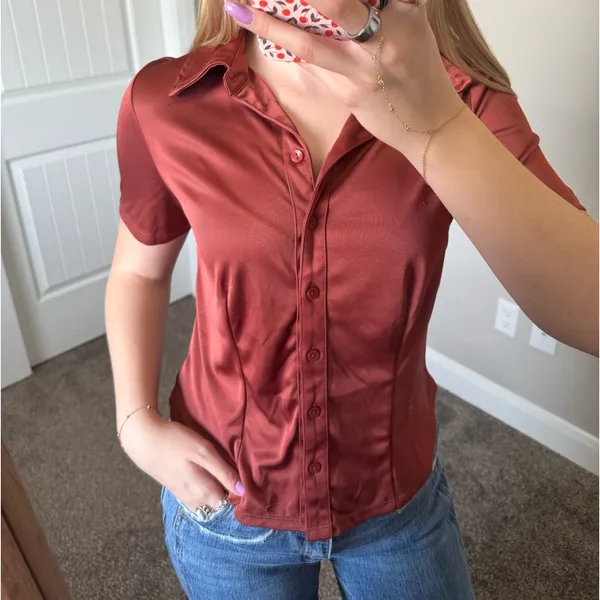 Urban Outfitters Silk Top - Image 2
