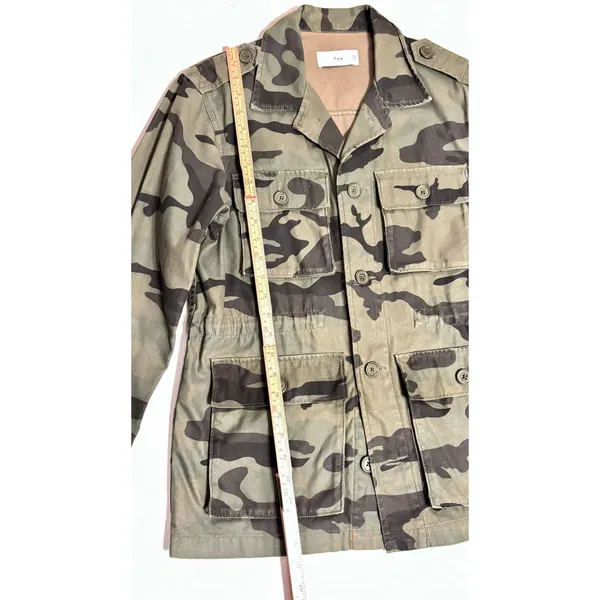 Aritzia TNA Minerva Army green Camo canvas utility jacket military fit coat XXS - Image 3