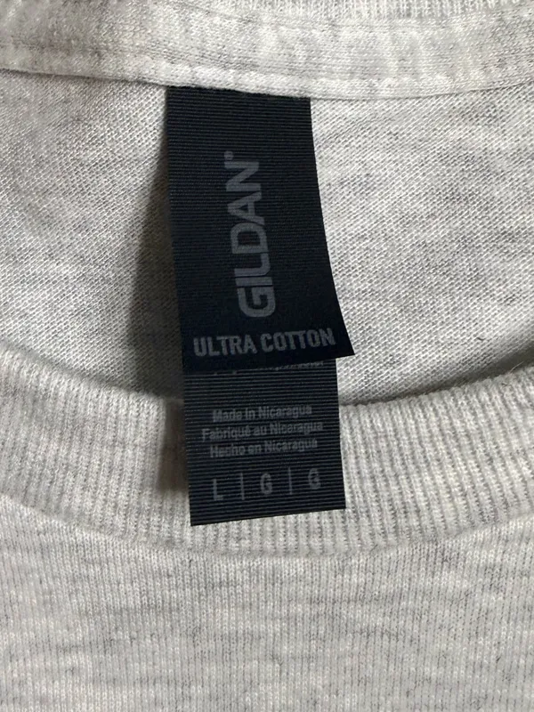 Gildan Light Gray Tee with Tiger, Butterfly, Cherries & Yin Yang Graphics - Image 2
