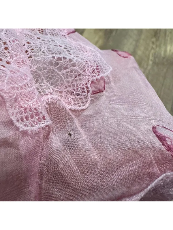 SKIMS Romance Lace Pink Heart Cami Top Small - Image 6
