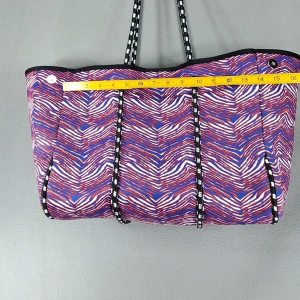 Zubaz Tote Bag Blue Red White Buffalo Bills Zebra Print Neoprene Gameday Large - Image 6