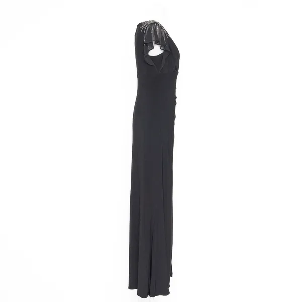 Adrianna Papell‎ Beaded Jersey Chiffon Flutter Sleeve Gown - Image 6