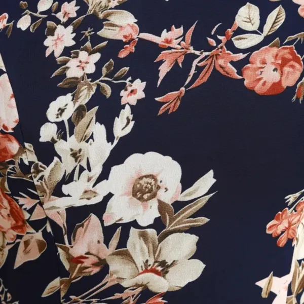 Lulus Reflection Navy Blue Floral Print High-Low Dress Sz L - Image 4