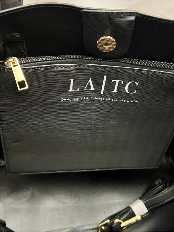 LA Trading Co Black “I Speak Fluent French” Large Tote Shoulder Bag NWT - Image 4