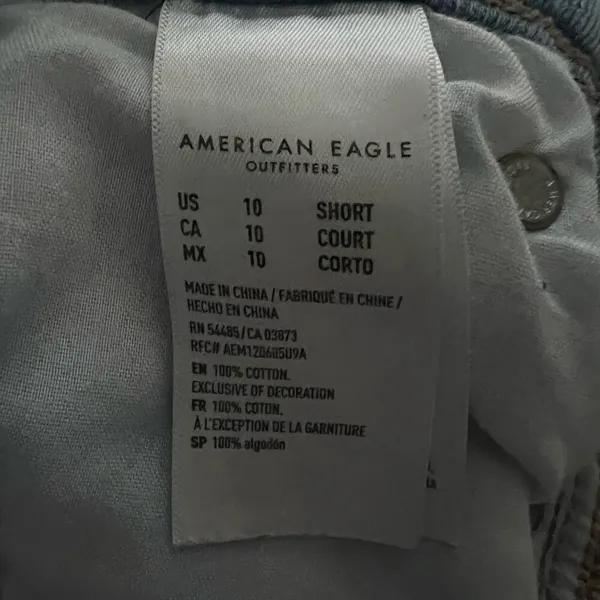 American Eagle Ripped Highest Rise 90s Boyfriend Jean 10 Short Women’s Blue 3648 - Image 5