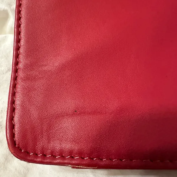 Red and Black Patterned Leather Crossbody Bag - Image 12