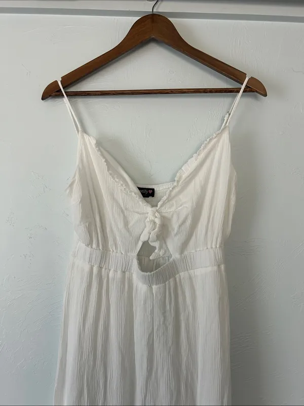 Justify White Tie-Front Maxi Sundress - Image 3
