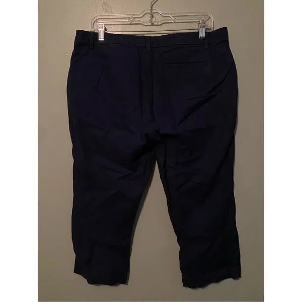 L-RL Ralph Lauren Active Navy Blue Cropped Capri Pants Size 10 - Image 5
