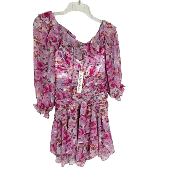 NWT For Love and Lemons Sofia Mini Dress Pink Floral Size XS - Image 6