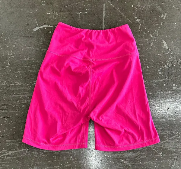 Amazon Hot Pink High-Waisted Biker Legging Shorts - Image 3