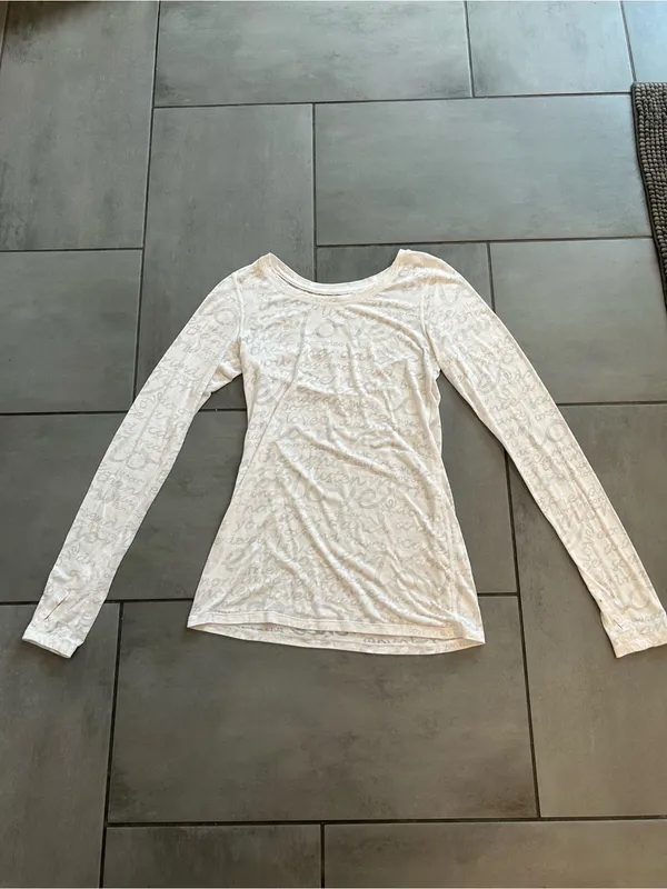 Lululemon Daily Practice Long Sleeve Love Manifesto Burnout Top | White - Image 2