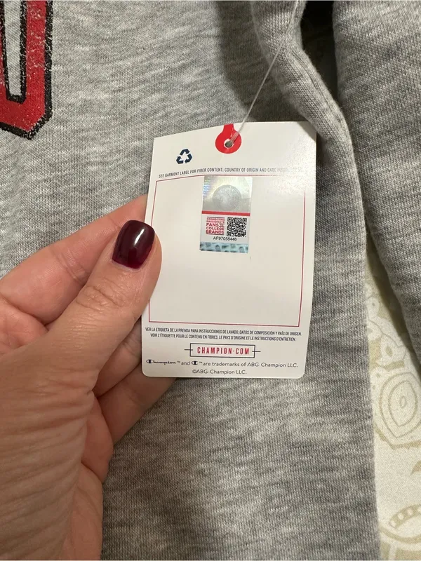 Champion Gray Maryland Terrapins Crewneck Sweatshirt with Red logo - Image 3