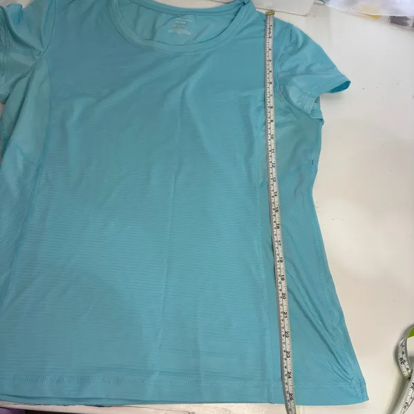 Tek Gear DryTek Light Blue Shadow Stripe Athletic Tee XL - Image 6