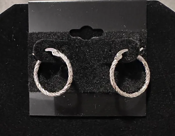 Sterling Silver Hoop 925 Earrings - Image 2