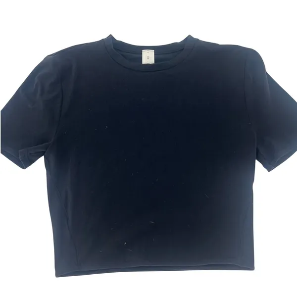 Lululemon Wundermost Ultra-Soft Nulu Crewneck Cropped T-Shirt Black XS - Image 3