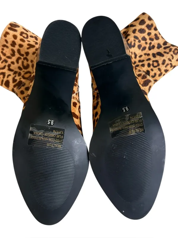 EUC Steve Madden Leather Calf Hair Rewind Boots Leopard Size 9.5 - Image 7