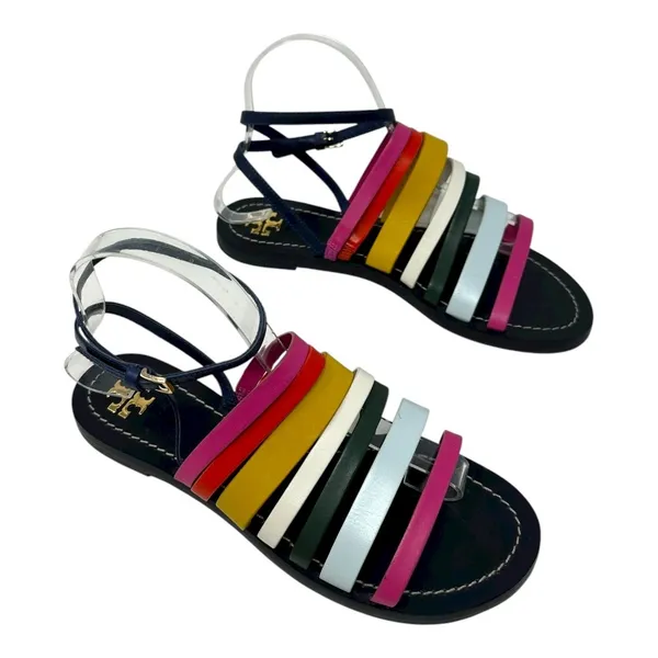 Tory Burch Multicolor Leather Strappy Sandals Ankle Strap Size 7.5 - Image 6
