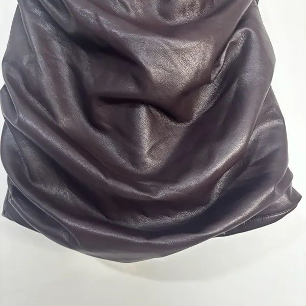 House of CB 'Olivia' Bitter Chocolate Vegan Leather Mini Dress - Image 4