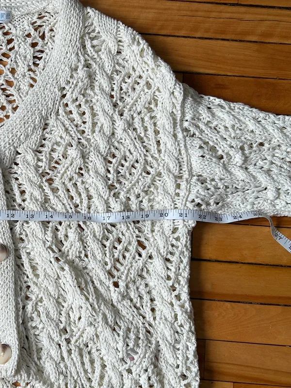 Cable Knit Cardigan Coquette‎ Comfortable Cozy Stretch Bohemian Beach Resortwear - Image 5