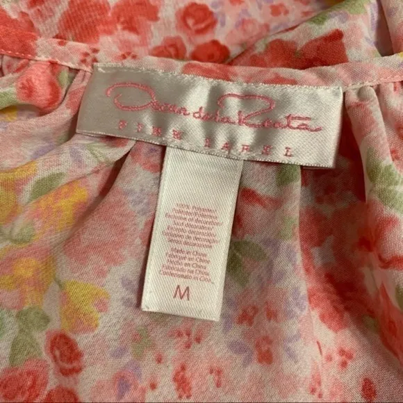 Oscar‎ de la Renta Pink Label Floral Rosette Camisole Top Pink Medium Womens - Image 3