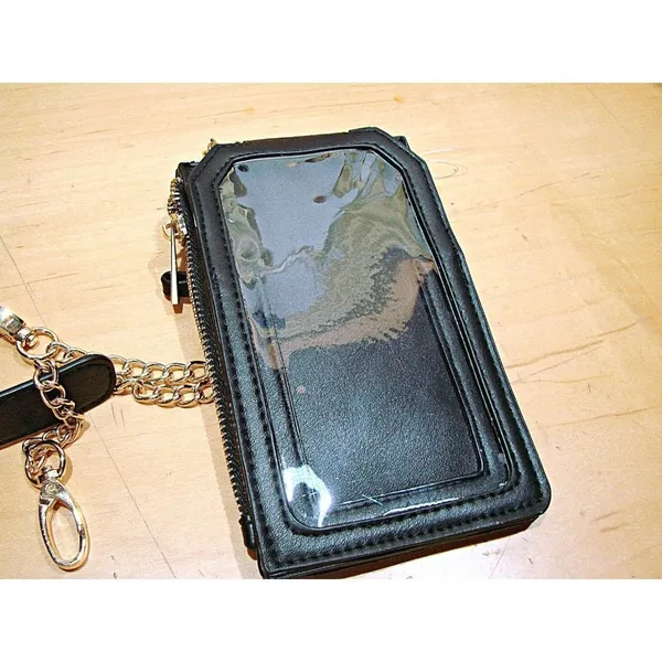 Black Vegan Leather Crossbody Bag With Cellphone Matching Separate Purse 2 In 1 - Image 5