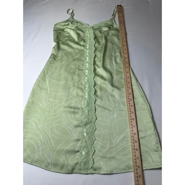 BP Nordstrom Sage Green Swirl Satin Lace Trim Slip Mini Dress XS BP465213MI - Image 3