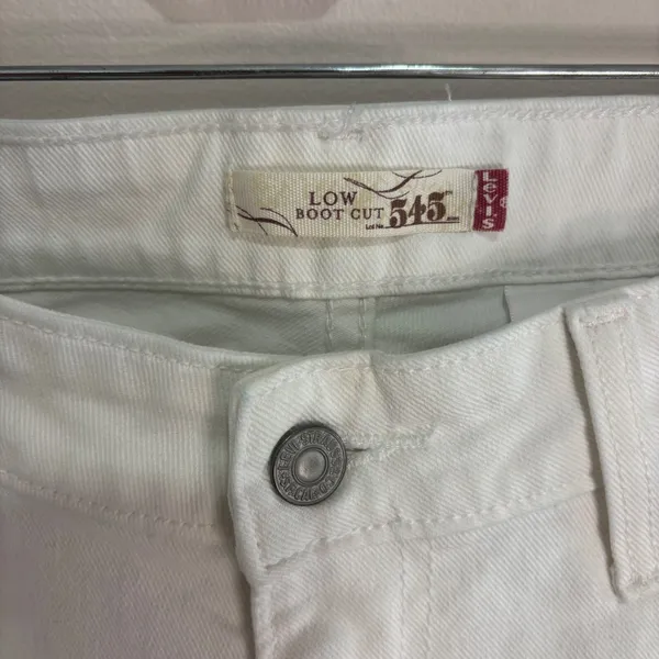 Levis 545 Low Boot Cut Jeans Womens 8M White Denim Stretch Pants - Image 3