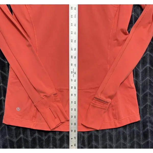 LULULEMON Women's Race GRACE 1/2 ZIP Coral Size 6 - Image 9
