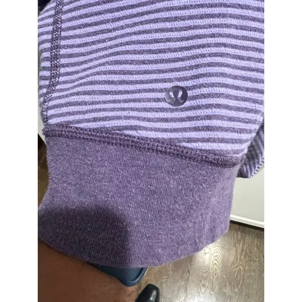 Lululemon Reversible Scuba Hoodie Purple Stripe Solid Size Small Womens Pullover - Image 11