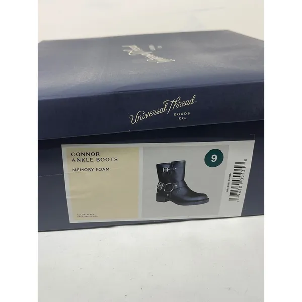 Universal Threads Conner Faux Leather Buckle Moto Boots Memory Foam Black Sz 9 - Image 8