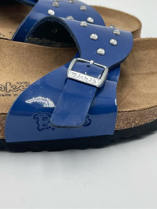 Birkenstock Birki's Rhinestones Patent Blue Sz 38 Women’s 7 Sandals Summer - Image 5