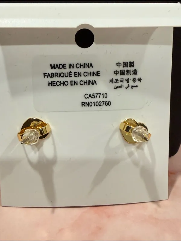 kate spade |♠️| Gold Plated Butterfly & Pearl Stud Earrings | Small - Image 3