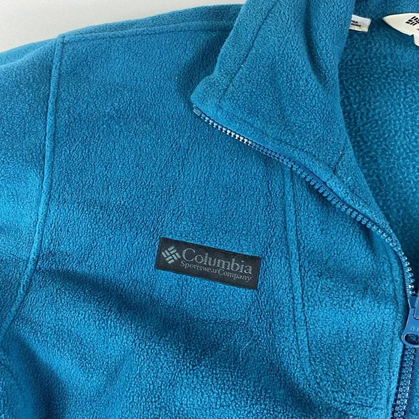 Vintage Columbia Jacket Womens Small Blue Full Zip Fleece Sweater Pocket‎ Ladies - Image 2