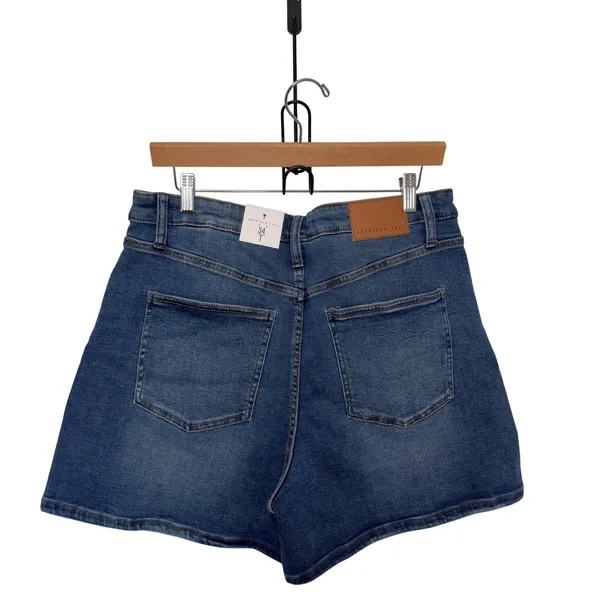 American Tall Women High Waisted Stretch Denim Shorts Normcore Coastal Casual - Image 6