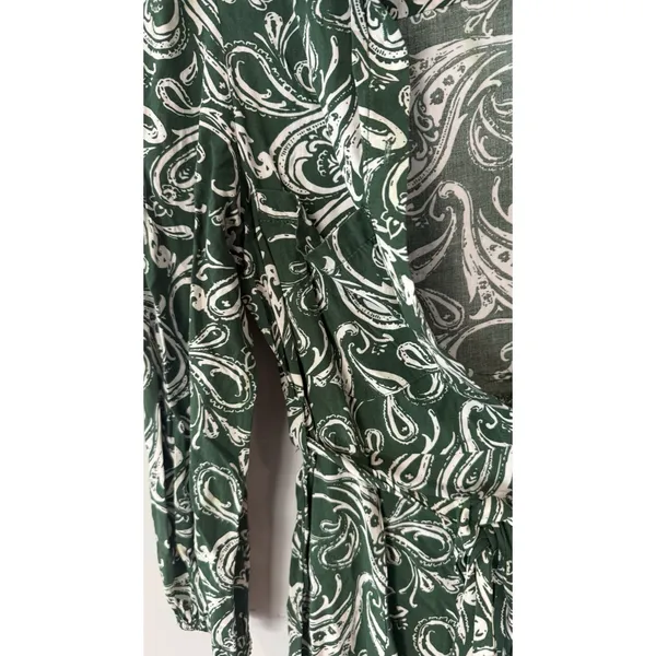 Mango Women's Ethnic Motifs Print Shirt Midi Dress Long Sleeve Size 4 Small 2734 - Image 7