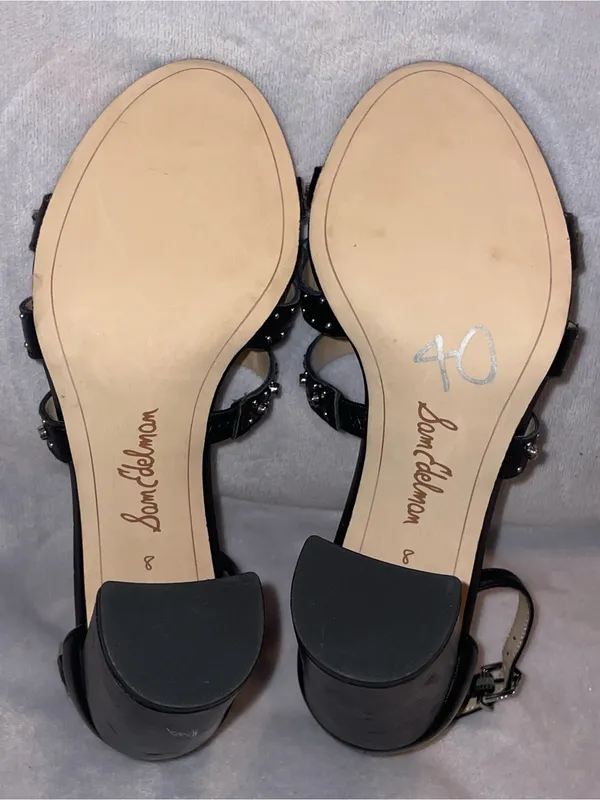 Sam Edelman NWOT Women Size 8 Yasha Studded Black Block Heel Ankle Strap Leather - Image 7