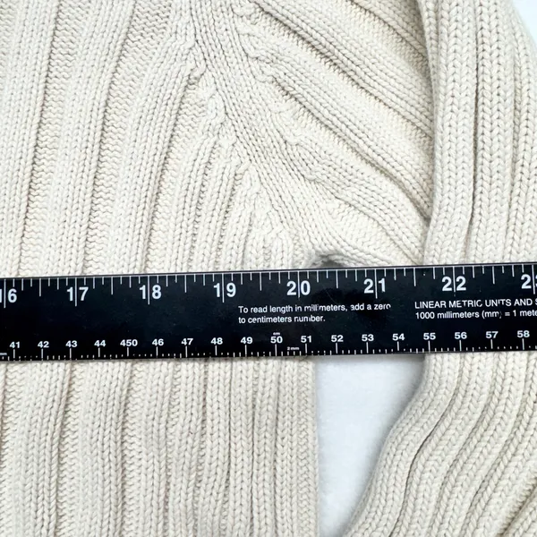 Banana Republic Ribbed Turtleneck Sweater‎ Womens L Cream Classic Cotton Size L - Image 3
