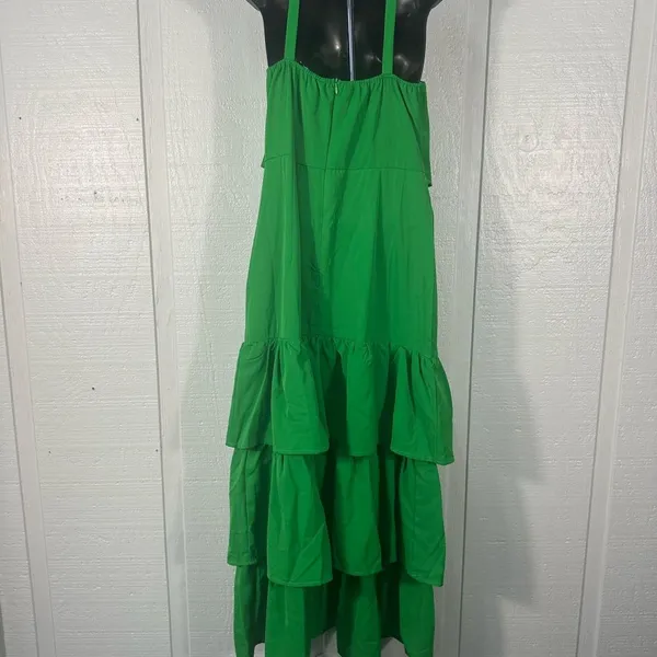 Misa Hylton for INC Green High Neck Spaghetti Strap Tiered Dress Size Small NWOT - Image 5