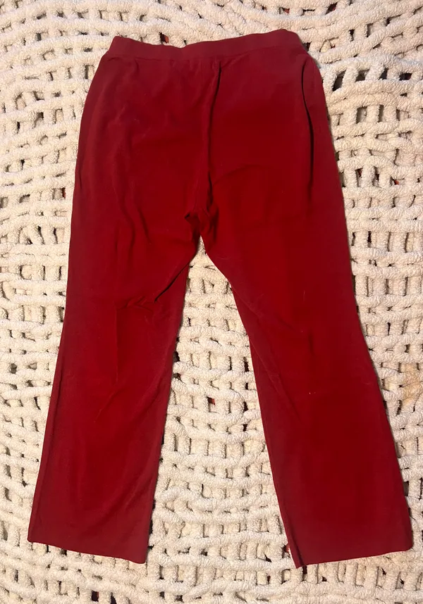 Burgundy Red Sweater Pants - Image 2