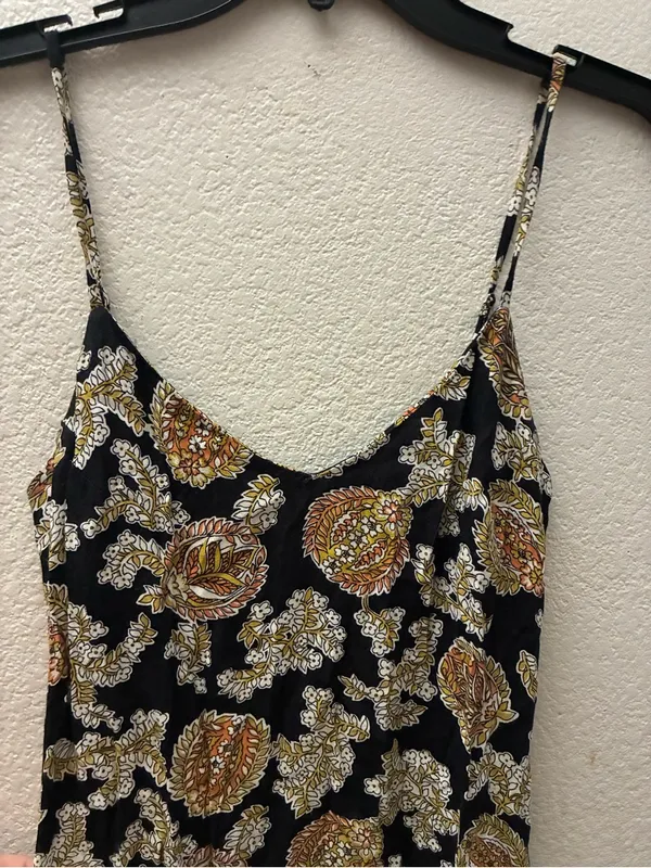 Reformation Floral Paisley Midi Dress High Side Slit Boho Slip Dress 0 - Image 5