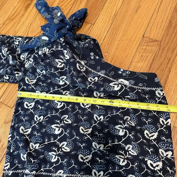 Ulla Johnson Asima One Shoulder‎ Blue Floral Bow Blouse Size 0 - Image 5