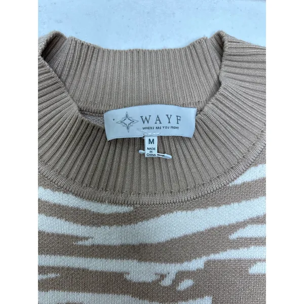 Wayf Intarsia Zebra Print Sweater Dress In Beige Zebra Size M. NWOT - Image 6