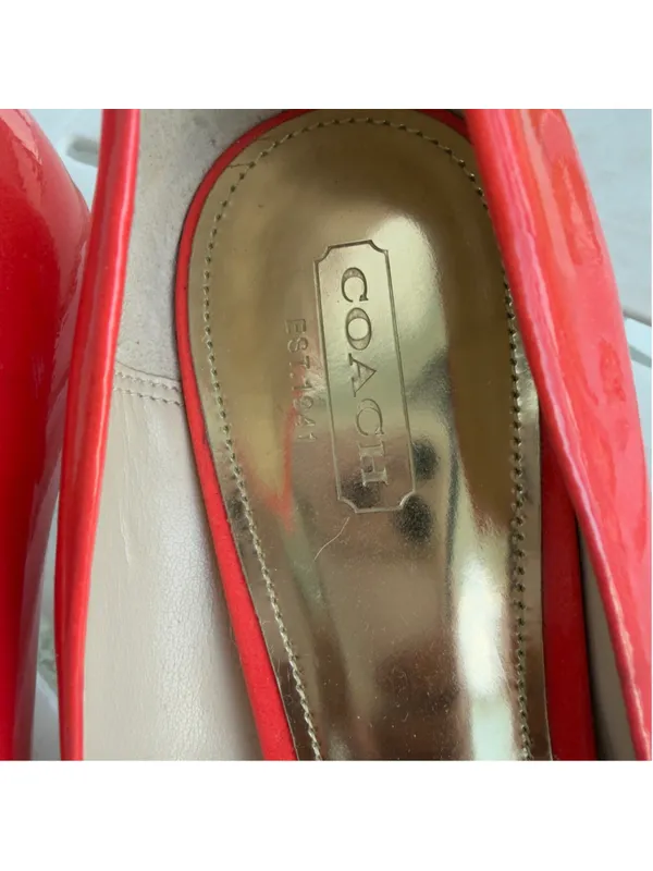 Women's Coach Zelda Red Patent Leather Heels Size 9.5 - Image 7